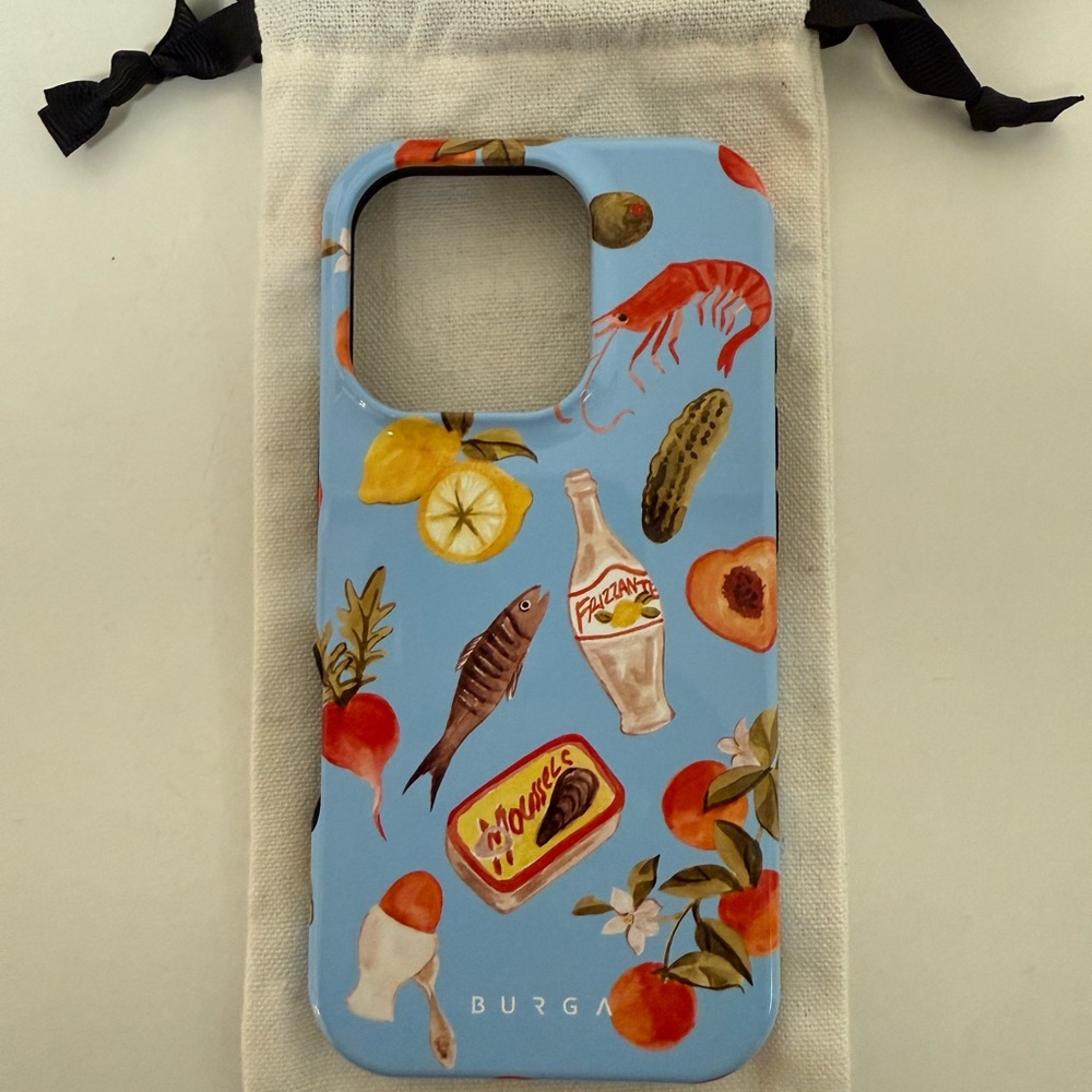 NEVER USED BURGA iPhone 16 Pro case with Italian Theme